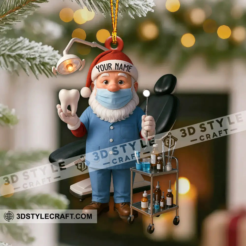 Christmas Dentist Santa Home Decor Christmas Ornament Personalized Ornament Ornament