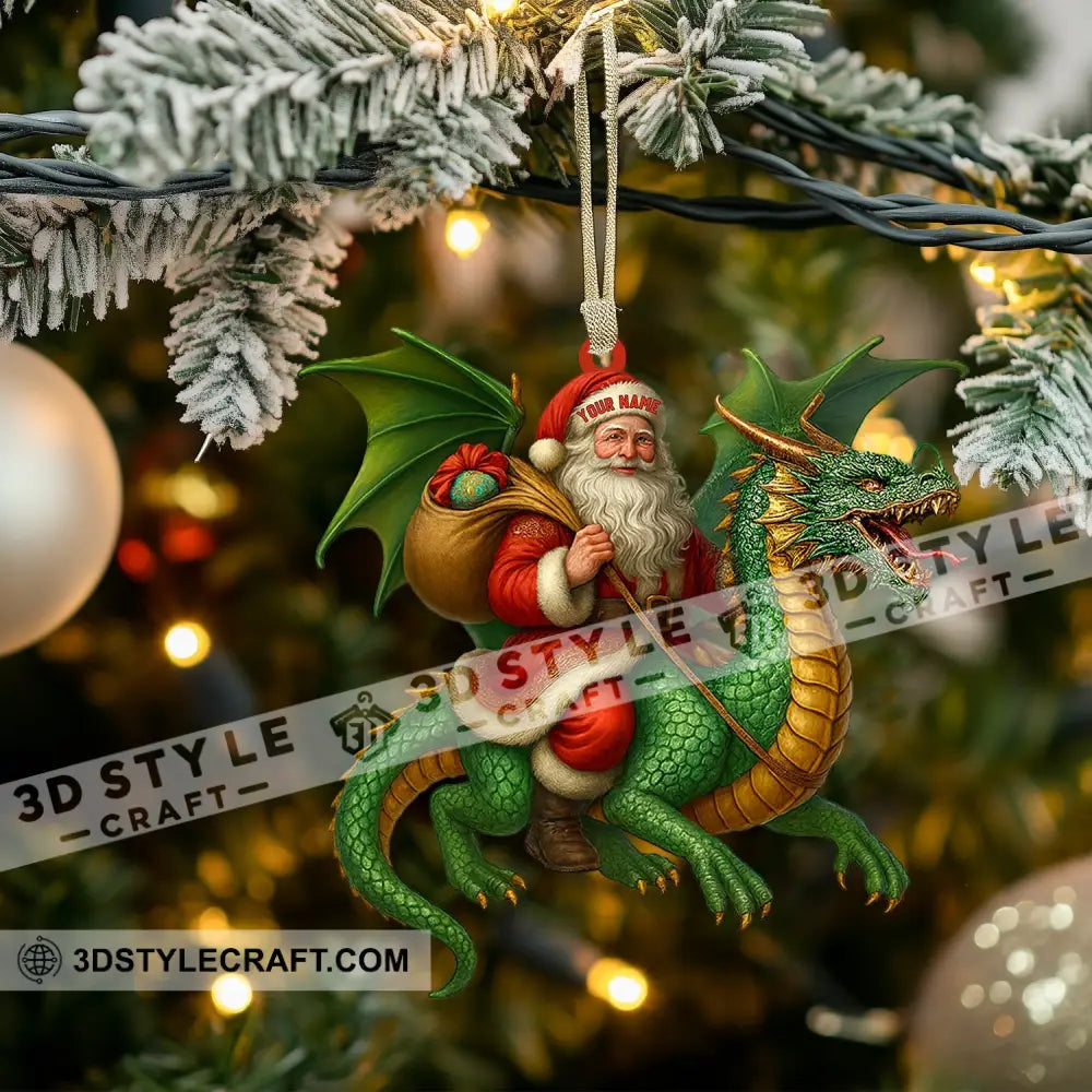 Christmas Dragon & Santa Home Decor Christmas Ornament Personalized Ornament Ornament