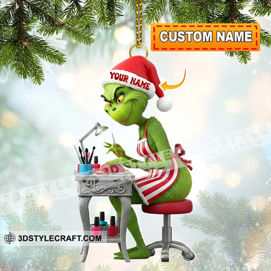 Christmas ELF Nails Artist Home Decor Christmas Ornament Personalized Ornament 3.54’’ / 1 Ornament Ornament