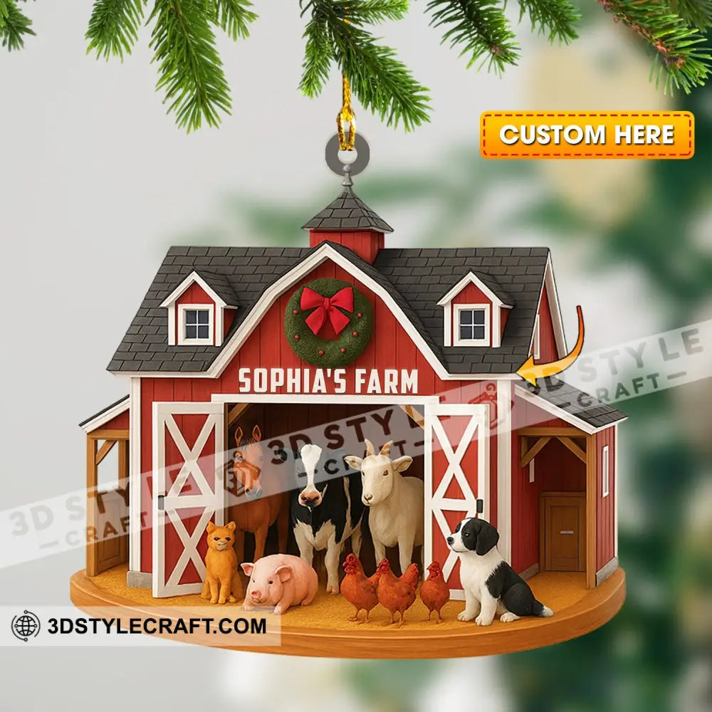 Christmas Farm Home Decor Christmas Ornament Personalized Ornament 3.54’’ / 1 Ornament Ornament