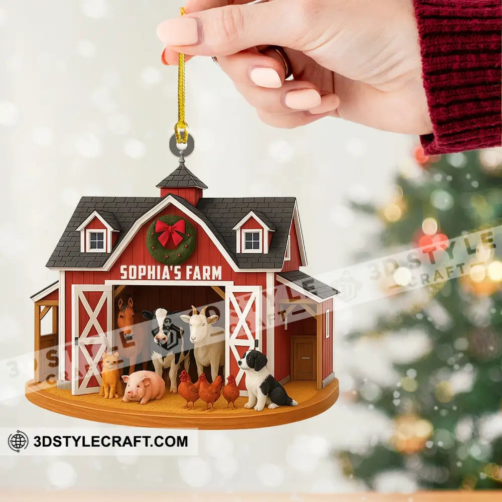 Christmas Farm Home Decor Christmas Ornament Personalized Ornament Ornament