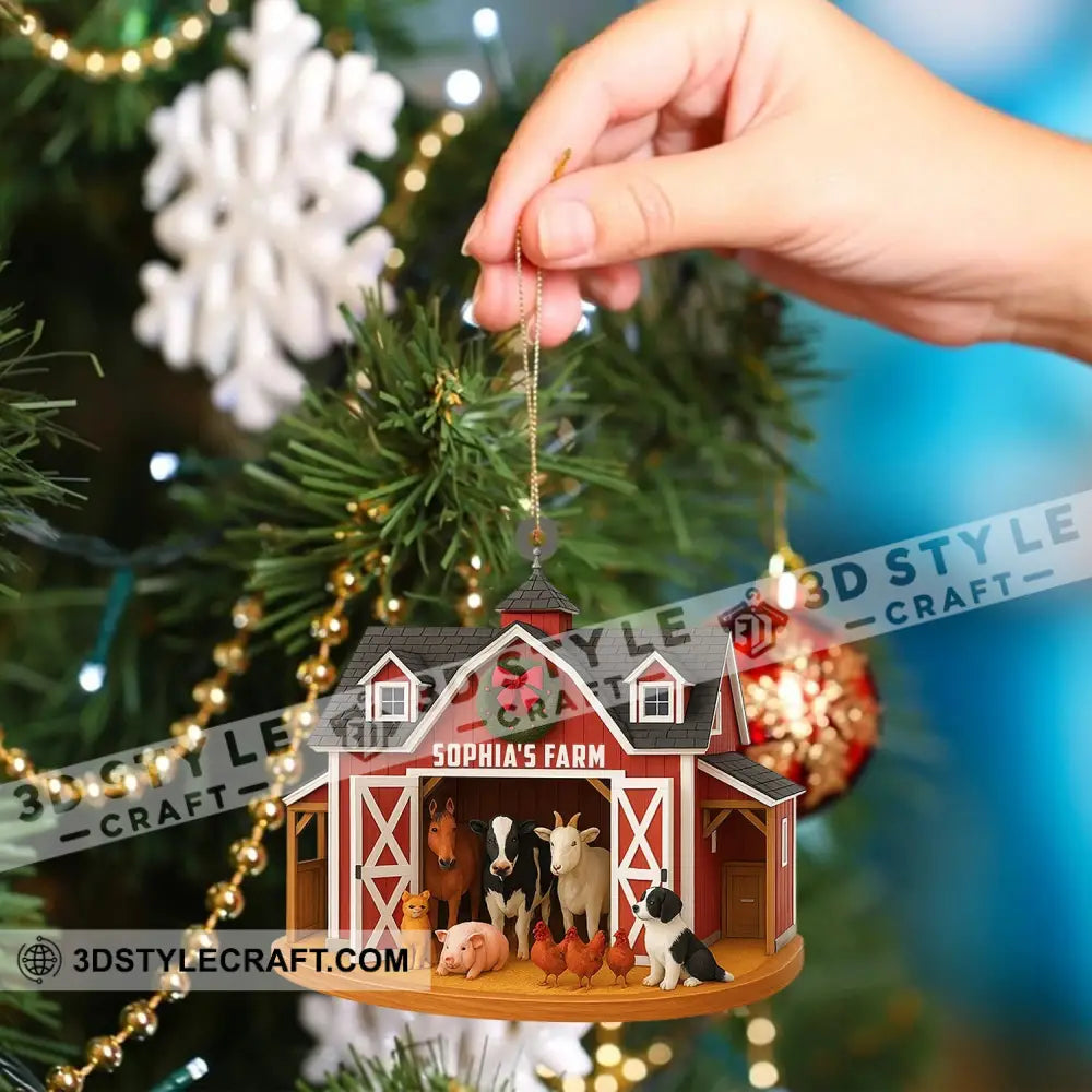 Christmas Farm Home Decor Christmas Ornament Personalized Ornament Ornament