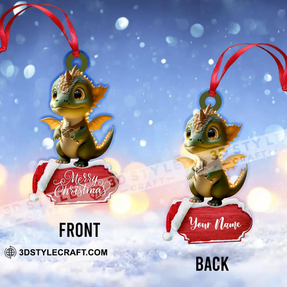 Christmas Gift Custom Ornament Name Dragon