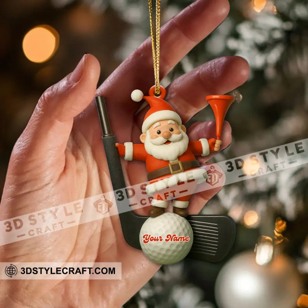 Christmas Golf Santa Home Decor Christmas Ornament Personalized Ornament Ornament