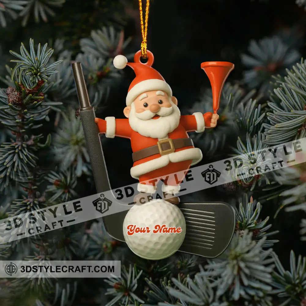 Christmas Golf Santa Home Decor Christmas Ornament Personalized Ornament Ornament