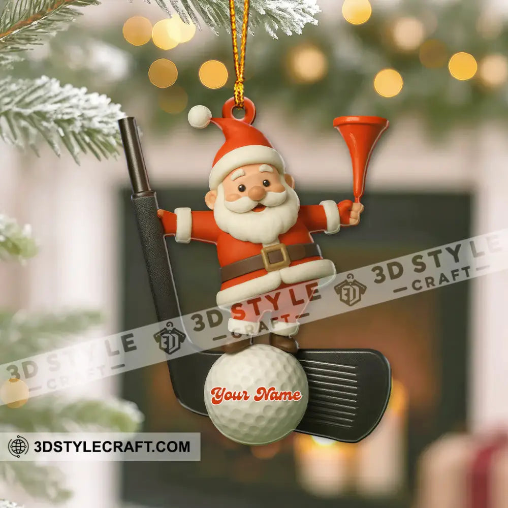 Christmas Golf Santa Home Decor Christmas Ornament Personalized Ornament Ornament