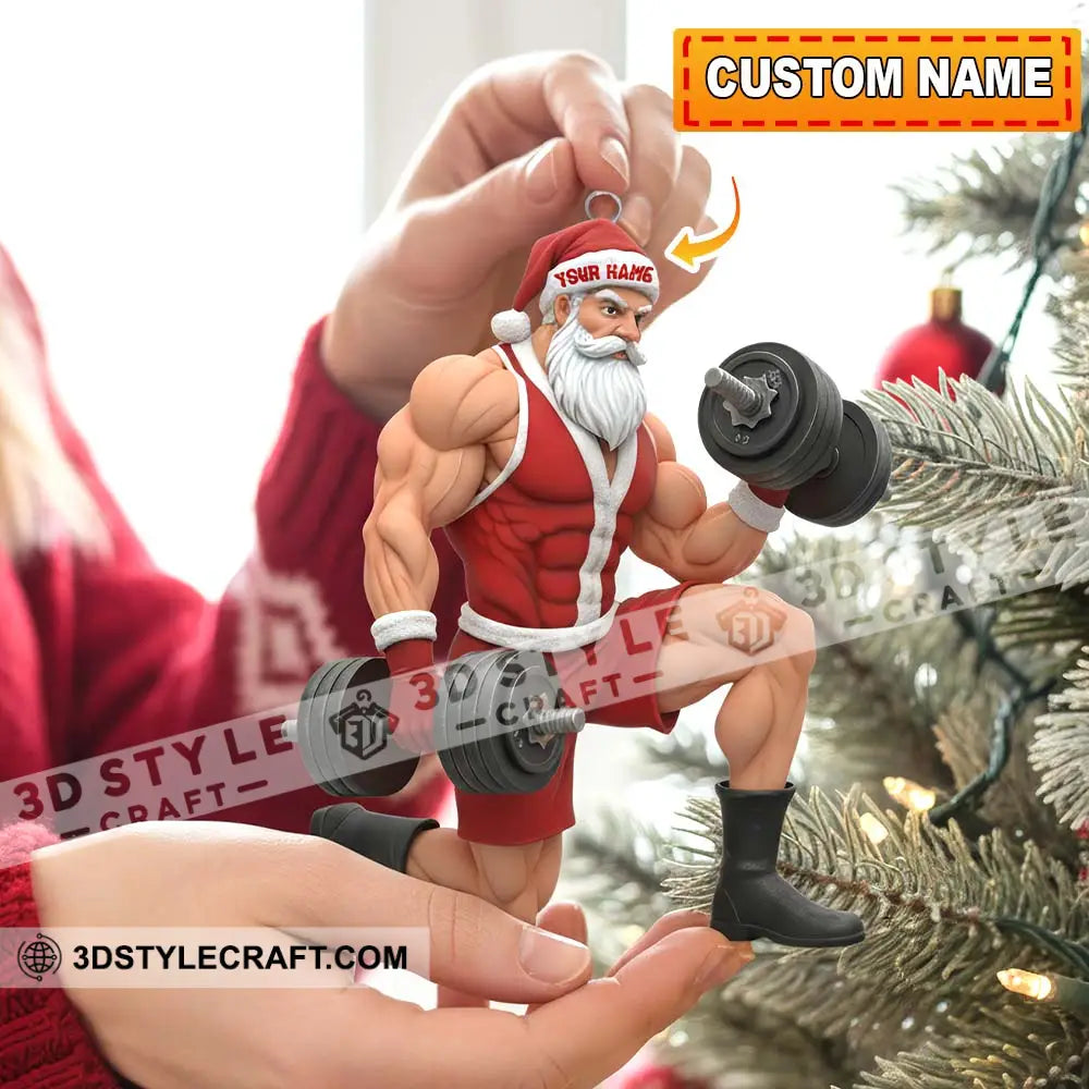 Christmas Gymer Santa Home Decor Christmas Ornament Personalized Ornament 3.54’’ / 1 Ornament Ornament