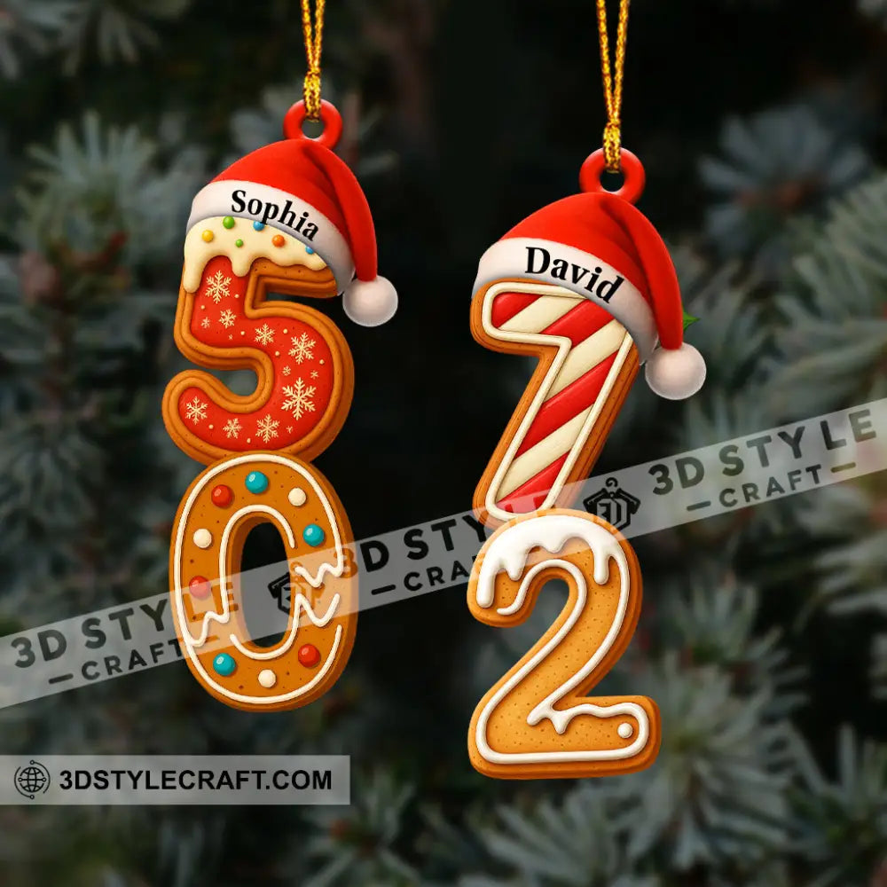 Christmas Number Home Decor Christmas Ornament Personalized Ornament Ornament