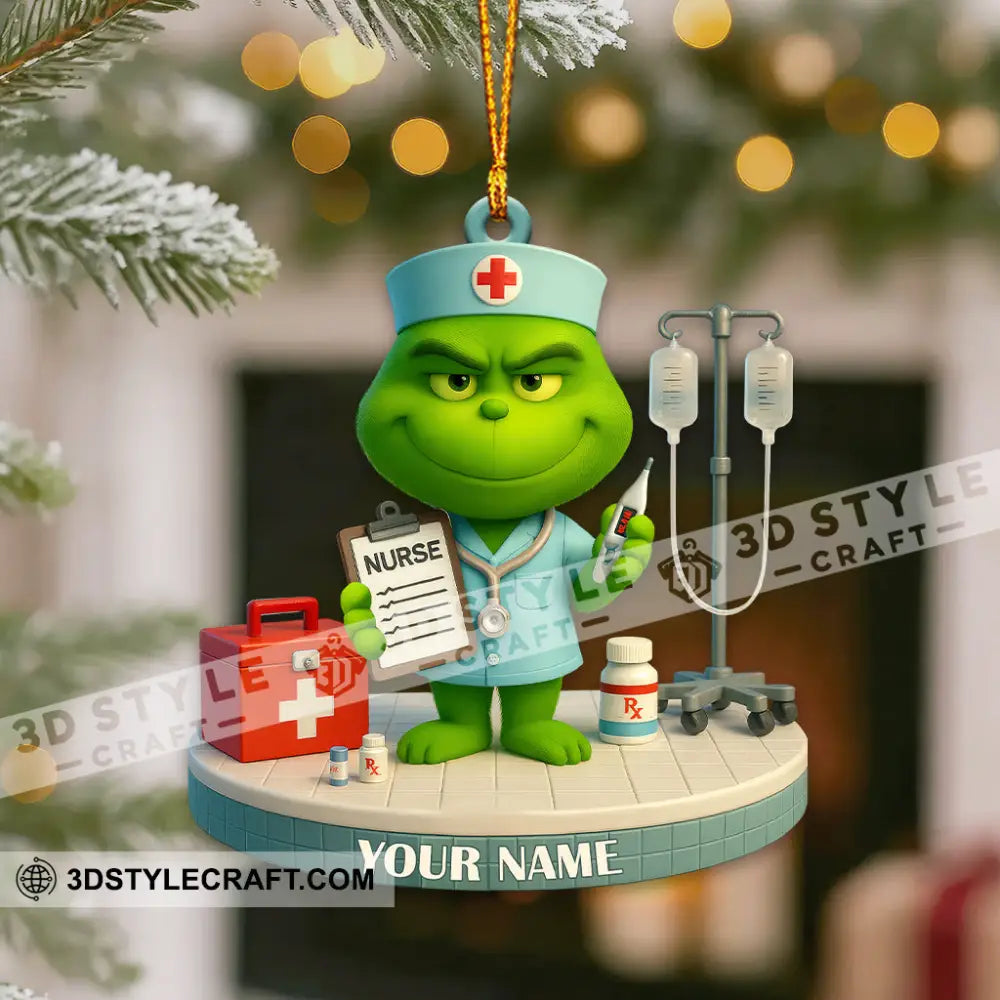 Christmas Nurse Home Decor Christmas Ornament Personalized Ornament 3.54’’ / 1 Ornament Ornament