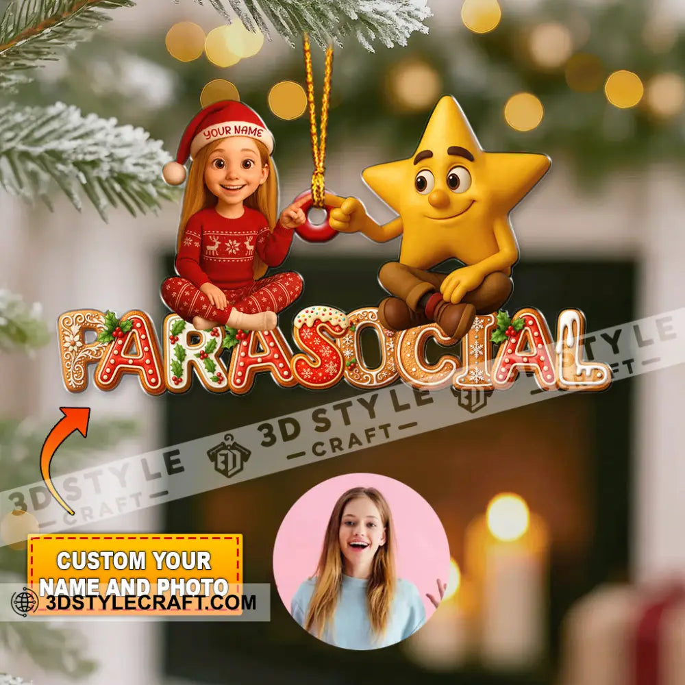 Christmas Photo And Name Home Decor Christmas Ornament Personalized Ornament 3.54’’ / 1 Ornament Ornament