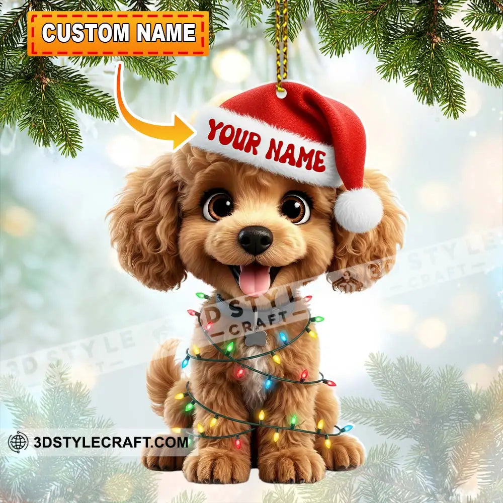 Christmas Poodle Home Decor Christmas Ornament Personalized Ornament 3.54’’ / 1 Ornament Ornament