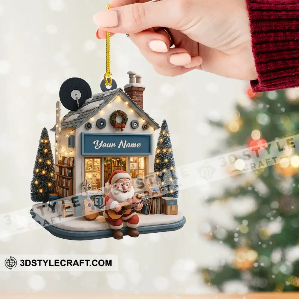 Christmas Santa Bookstore Home Decor Christmas Ornament Personalized Ornament Ornament