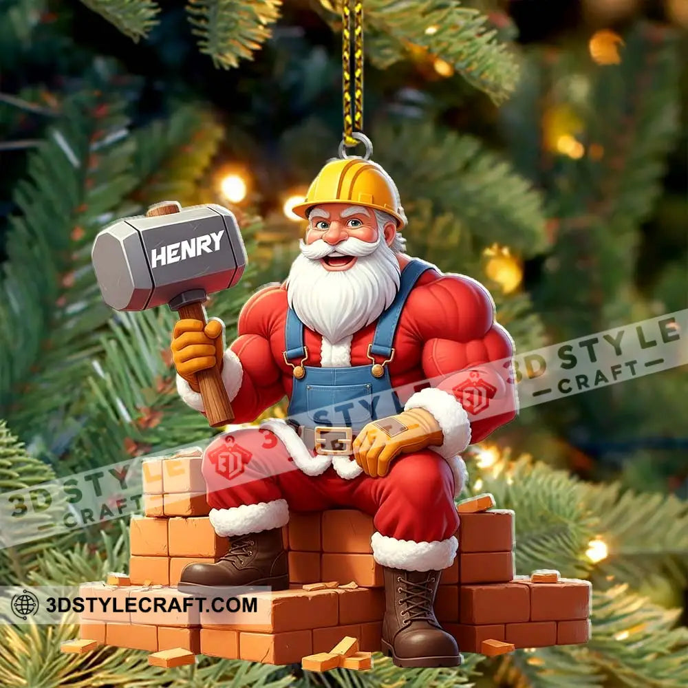Christmas Santa Bricklayer Home Decor Christmas Ornament Personalized Ornament Ornament