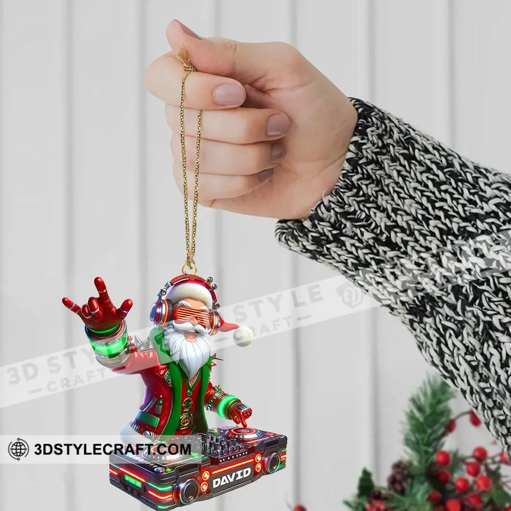 Christmas Santa DJ Home Decor Christmas Ornament Personalized Ornament Ornament