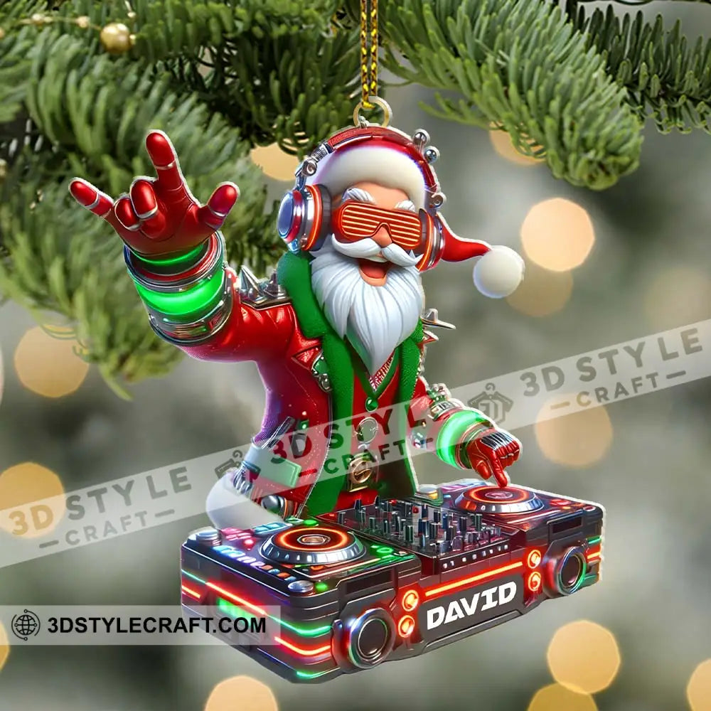 Christmas Santa DJ Home Decor Christmas Ornament Personalized Ornament Ornament