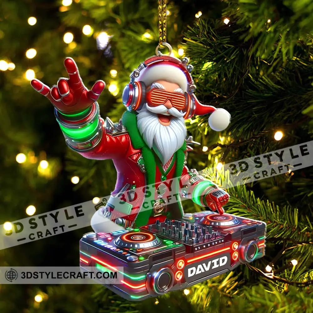 Christmas Santa DJ Home Decor Christmas Ornament Personalized Ornament Ornament