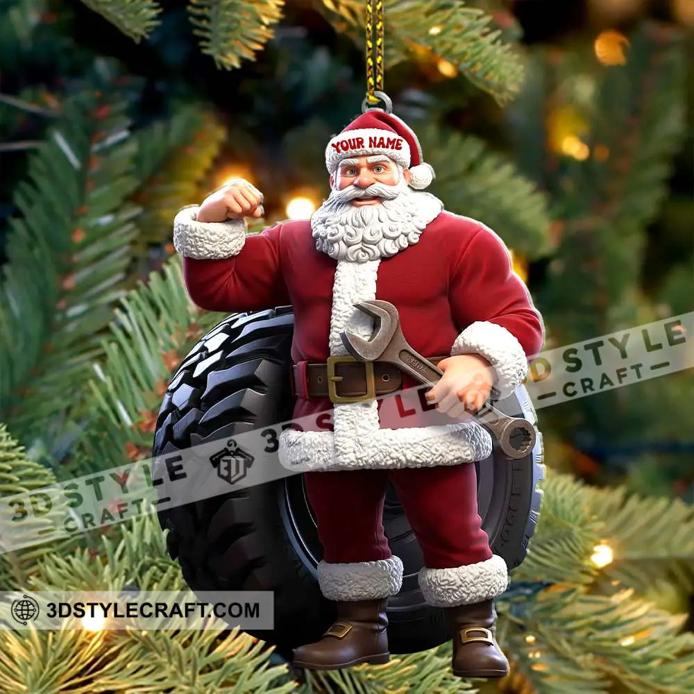 Christmas Santa Mechanic Home Decor Christmas Ornament Personalized Ornament Ornament