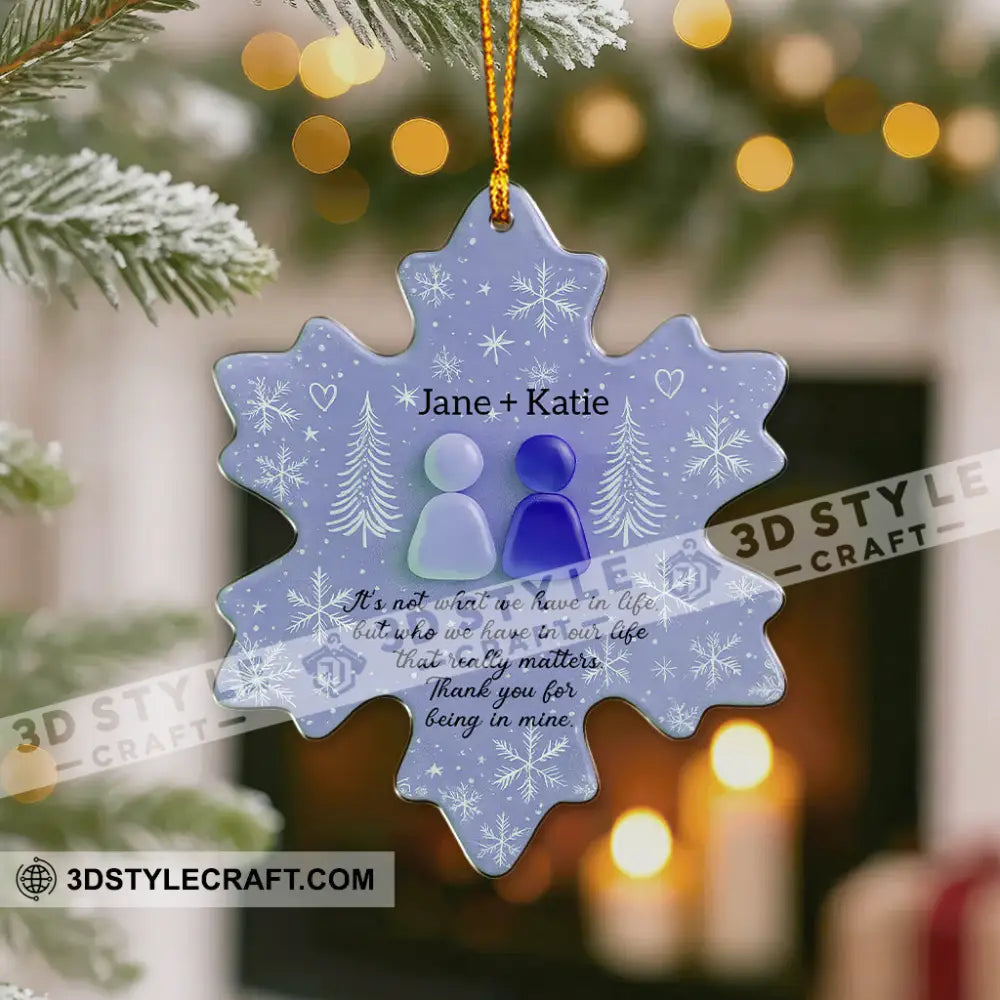 Christmas Snow Thank You For Being In Mine Home Decor Christmas Ornament Personalized Ornament Ornament
