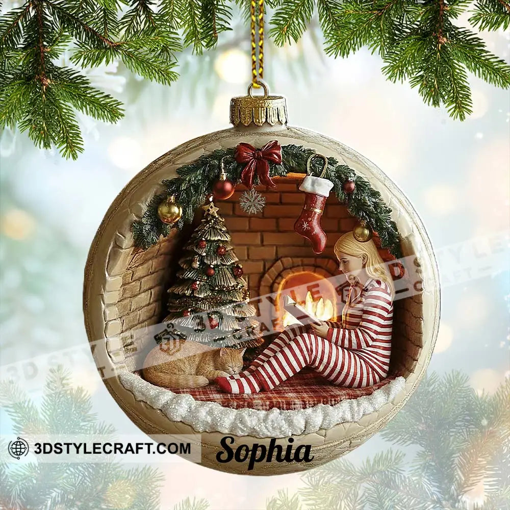 Christmas Woman Loves Books Home Decor Christmas Ornament Personalized Ornament Ornament