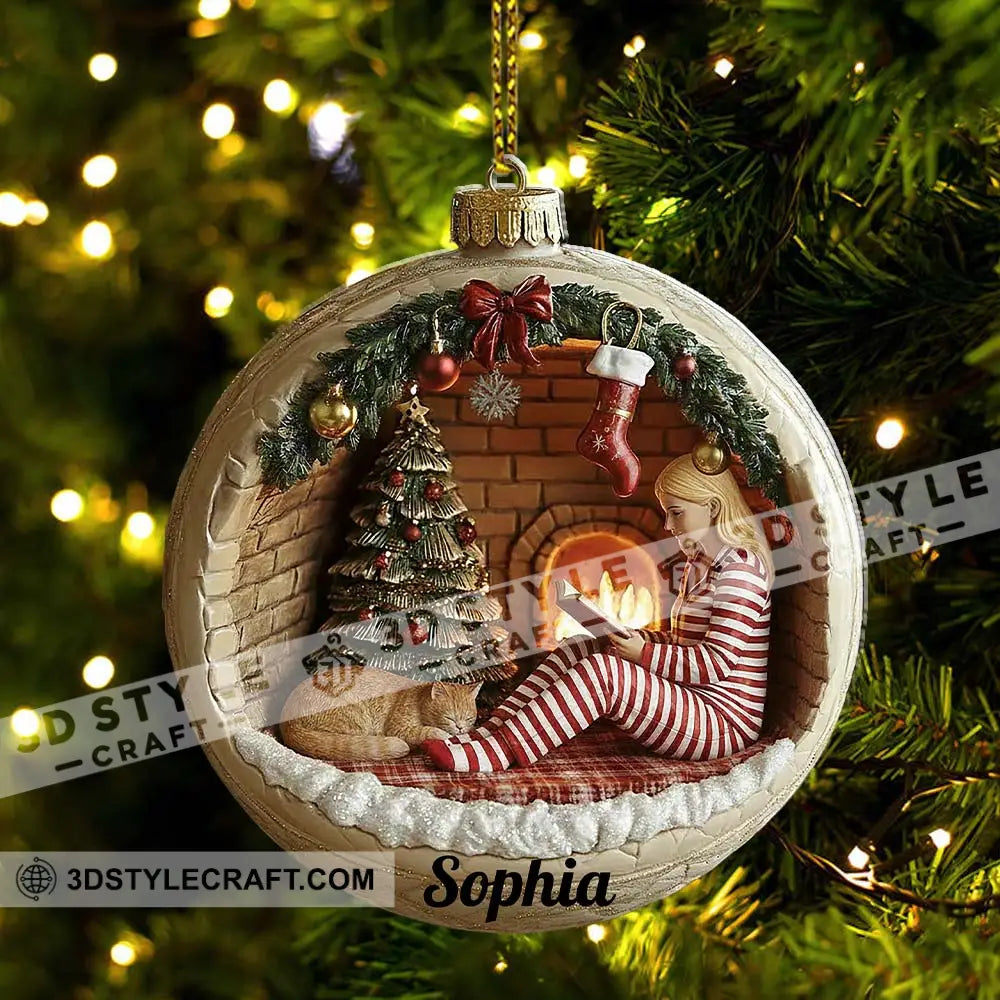 Christmas Woman Loves Books Home Decor Christmas Ornament Personalized Ornament Ornament