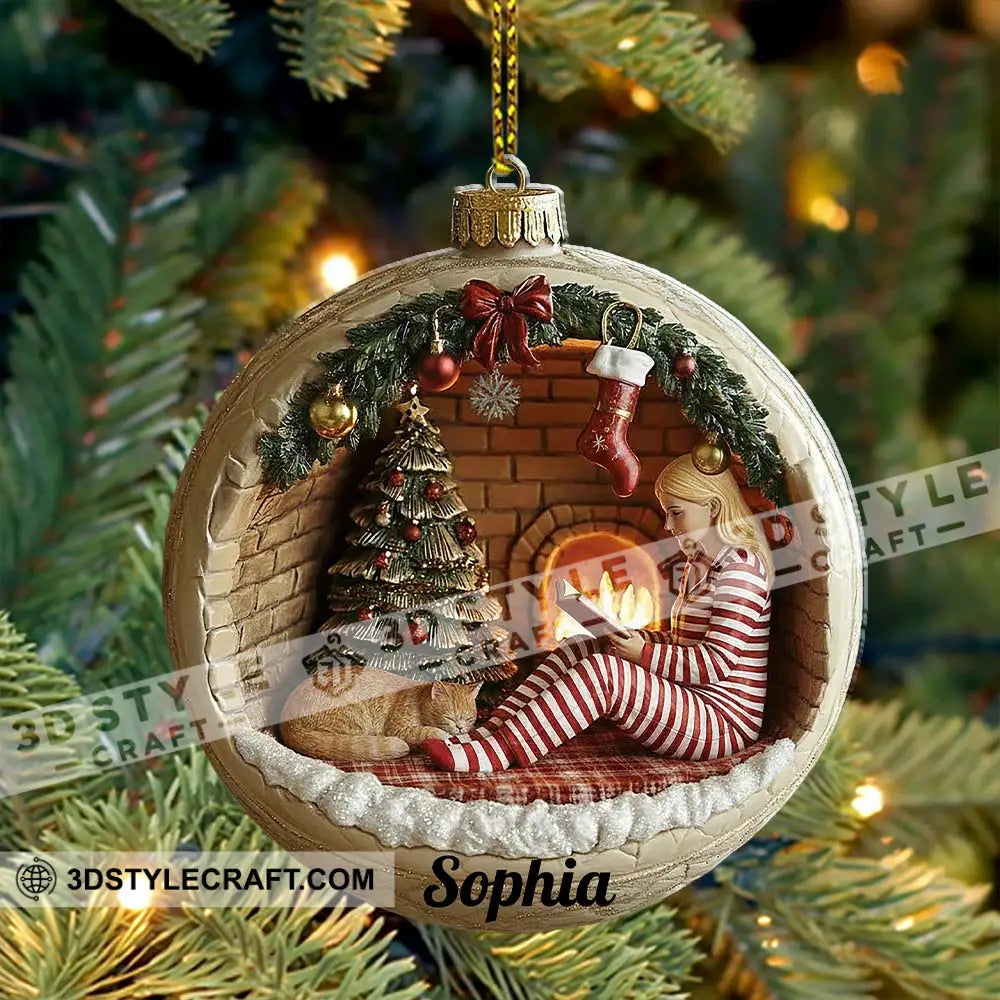Christmas Woman Loves Books Home Decor Christmas Ornament Personalized Ornament Ornament