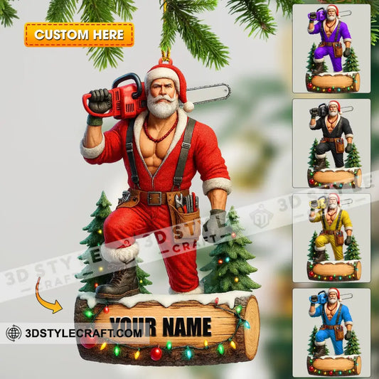 Christmas Woodworker Santa Home Decor Christmas Ornament Personalized Ornament 3.54’’ / 1 Ornament Ornament