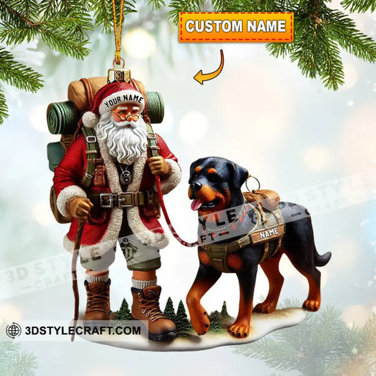 Climbing Santa And Dog Home Decor Christmas Ornament Personalized 3.54’’ / 1