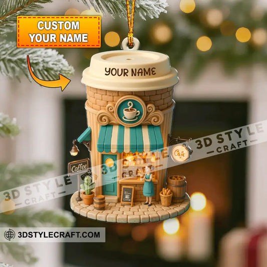 Coffee Lover Coffee Shop Home Decor Christmas Ornament Personalized Ornament 3.54’’ / 1 Ornament Ornament