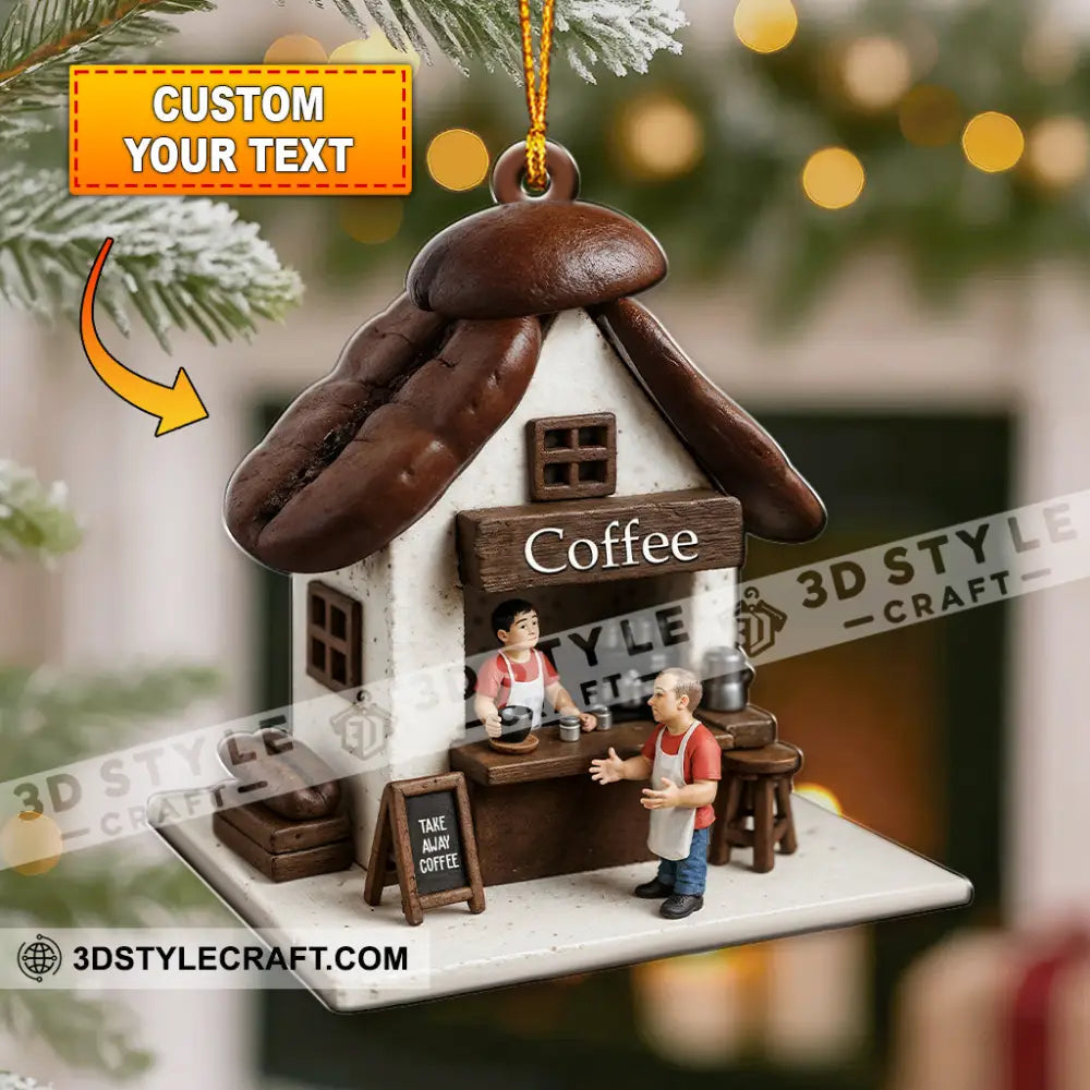 Coffee Lover Coffee Shop Home Decor Christmas Ornament Personalized Ornament 3.54’’ / 1 Ornament Ornament