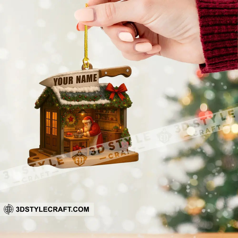 Cooking Santa Home Decor Christmas Ornament Personalized Ornament Ornament