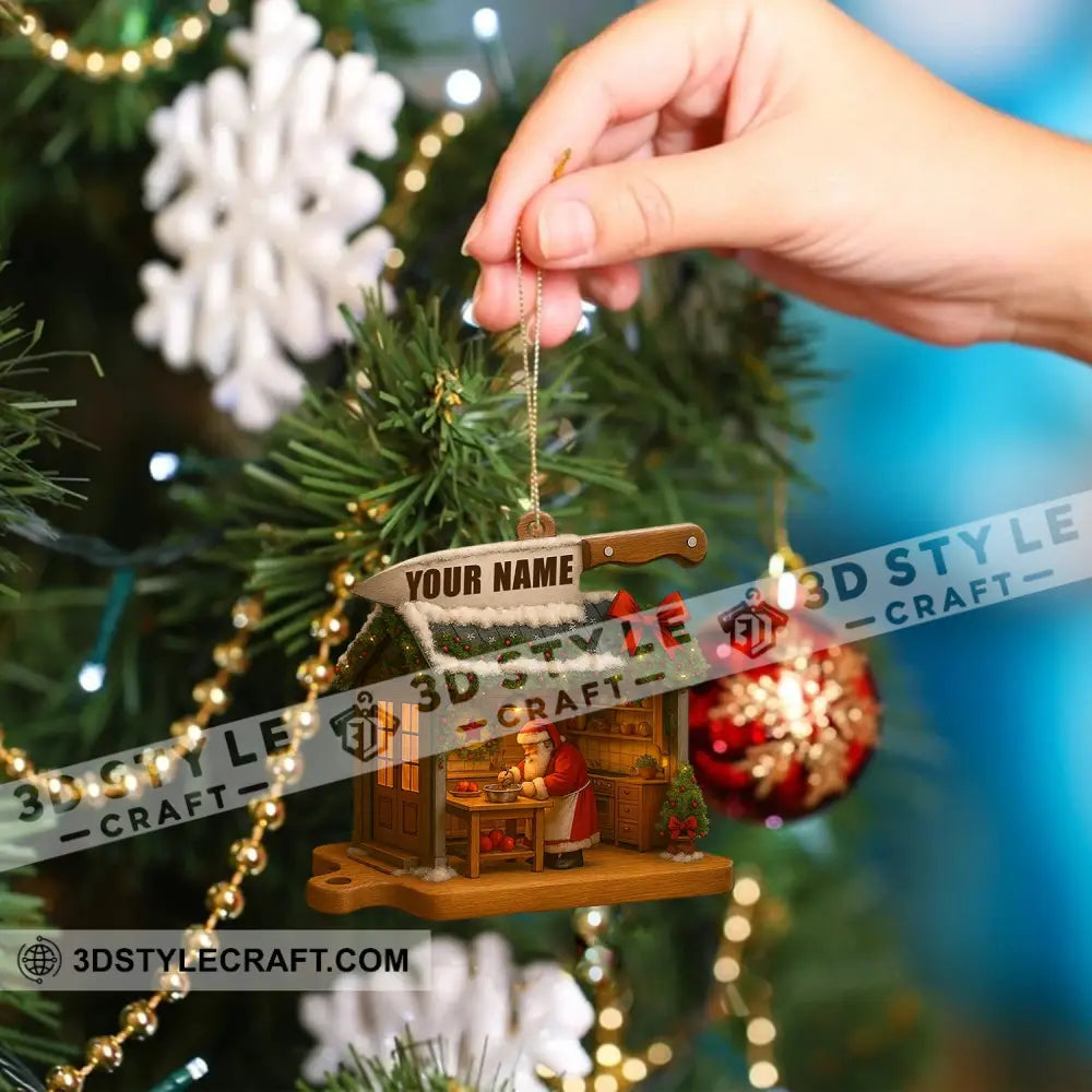 Cooking Santa Home Decor Christmas Ornament Personalized Ornament Ornament