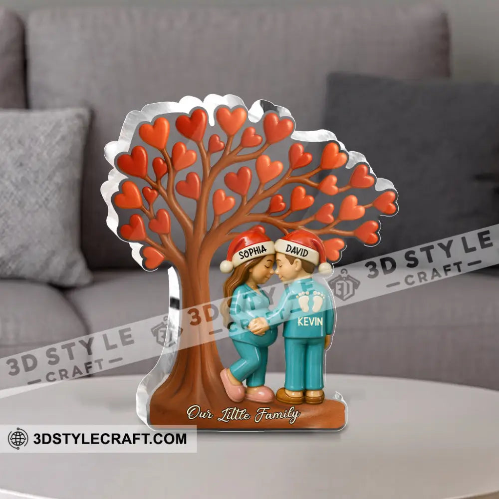 Couple Heart Tree New Baby Coming - Personalized Custom Shaped Acrylic Plaque Custom Shaped Acrylic Plaque