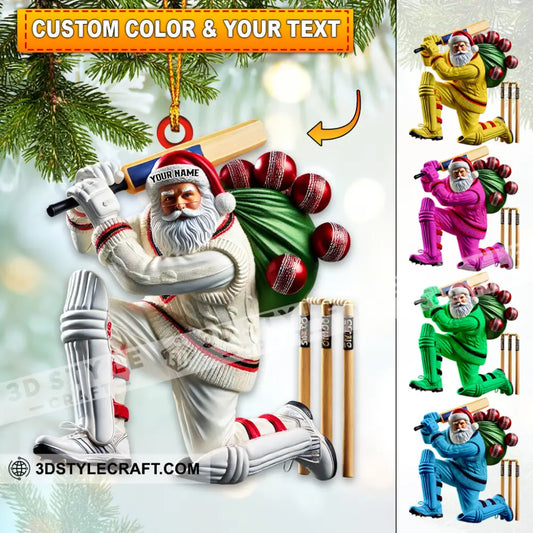 Cricket Bat Lover Christmas Home Decor Ornament Personalized 3.54’’ / 1
