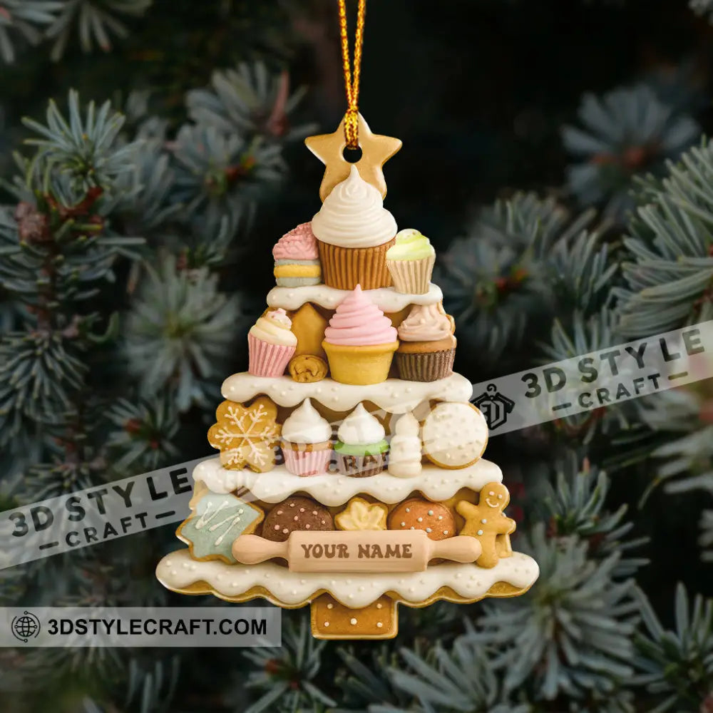 Cup Cake Tree Home Decor Christmas Ornament Personalized Ornament Ornament