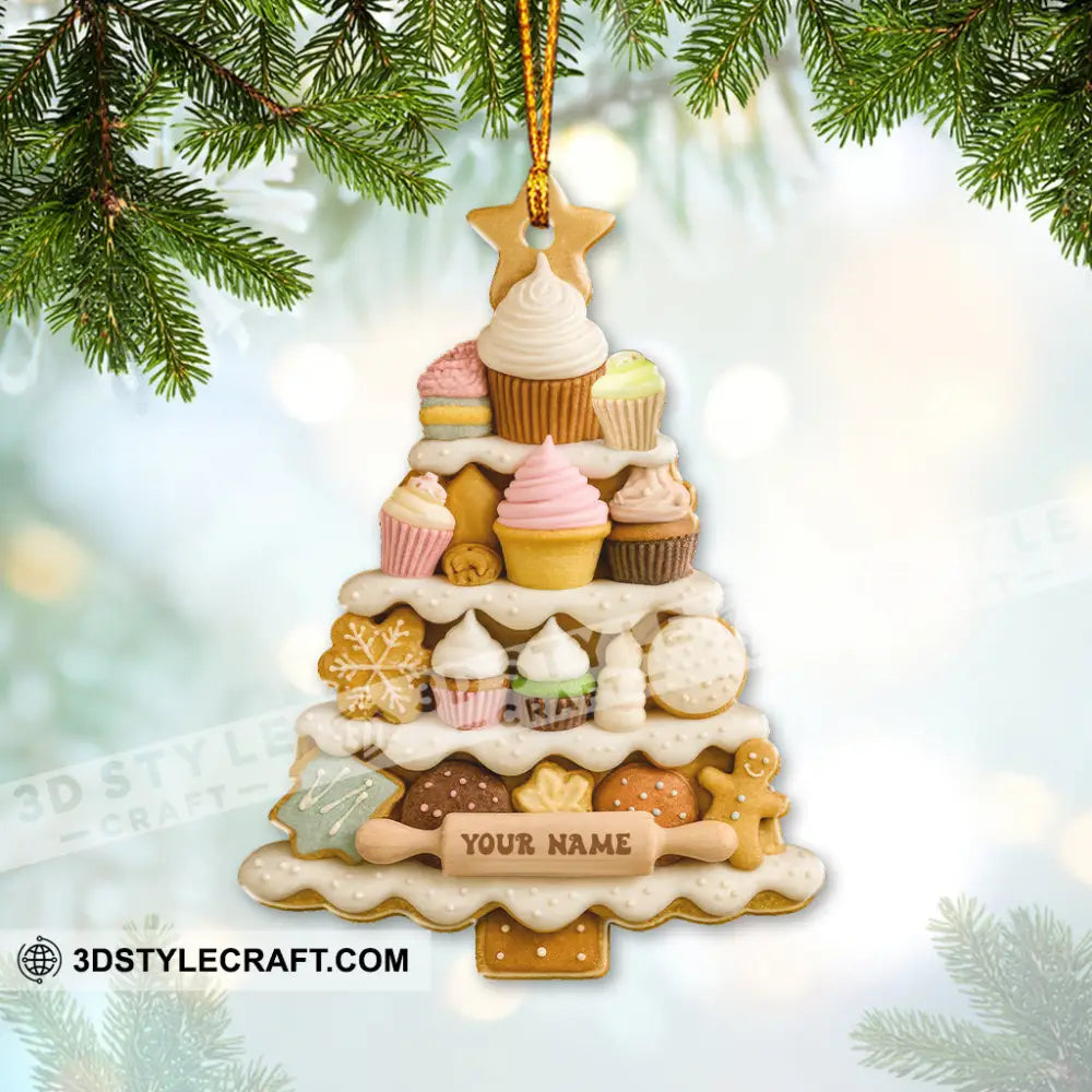 Cup Cake Tree Home Decor Christmas Ornament Personalized Ornament Ornament