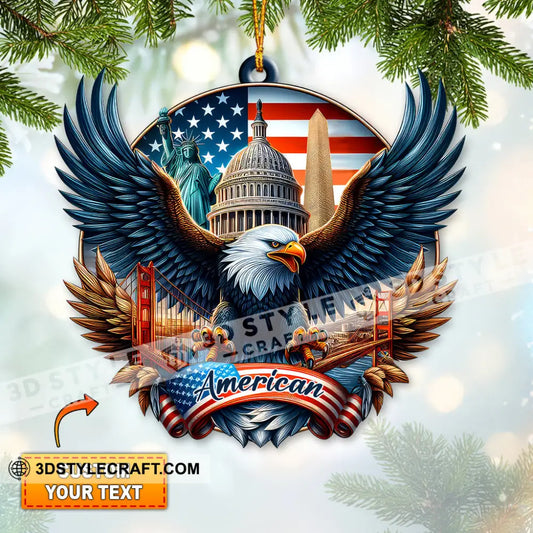 Custom Name American Ornament Christmas Gift For Lover