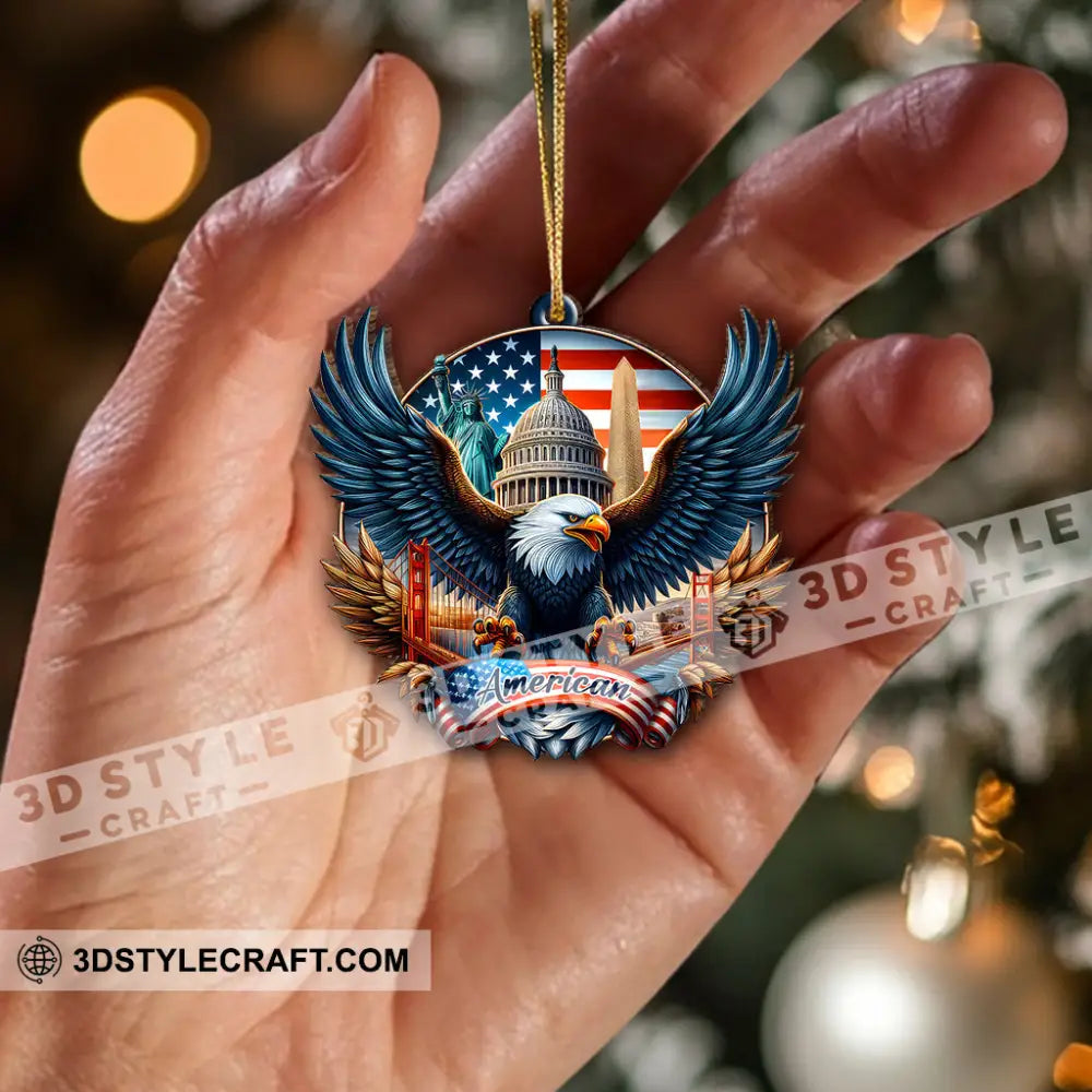 Custom Name American Ornament Christmas Gift For Lover