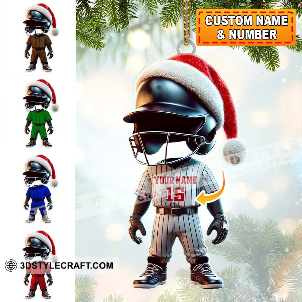 Custom Name And Number Baseball Ornament Lover Christmas Gift
