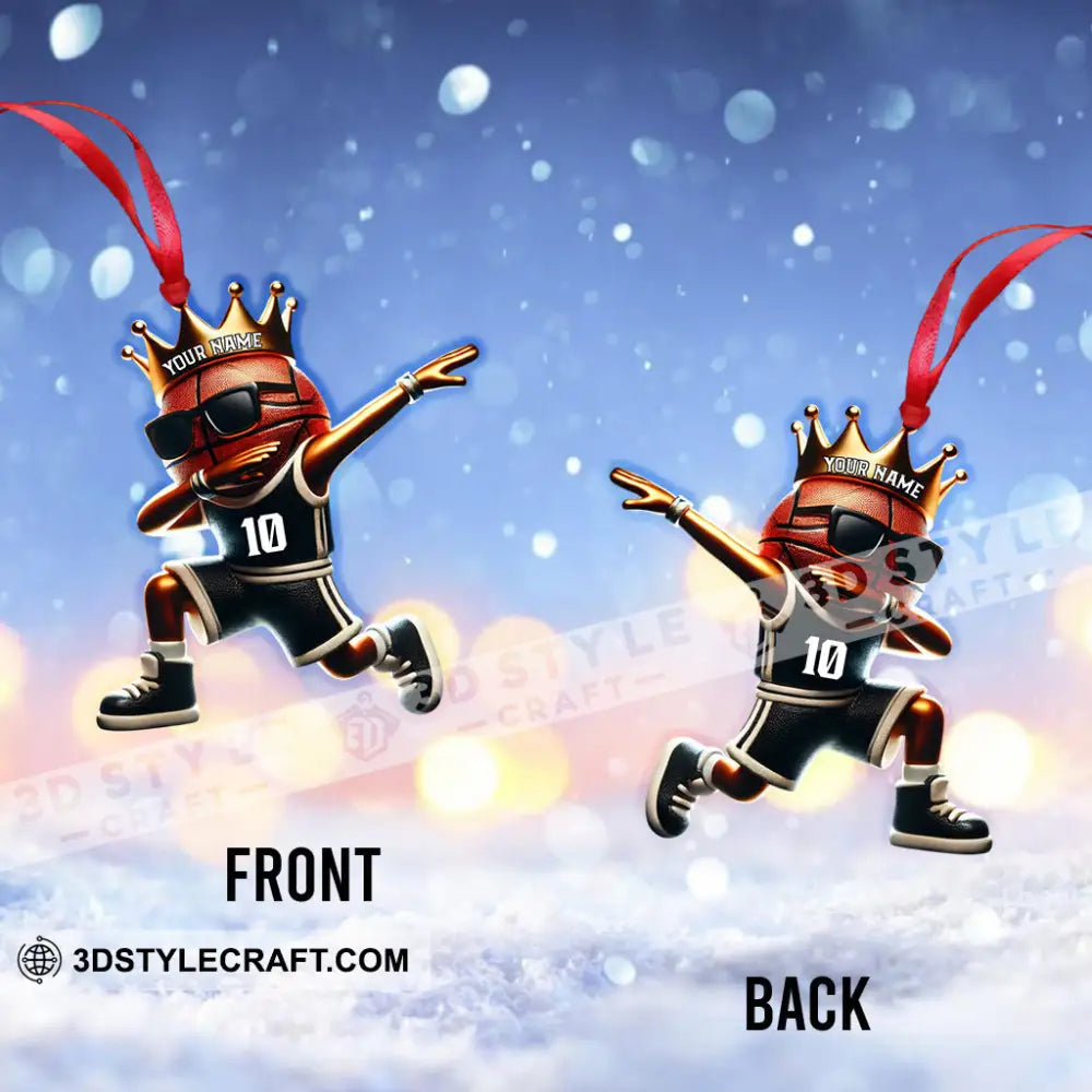 Custom Name And Number Basketball Ornament Christmas Gift