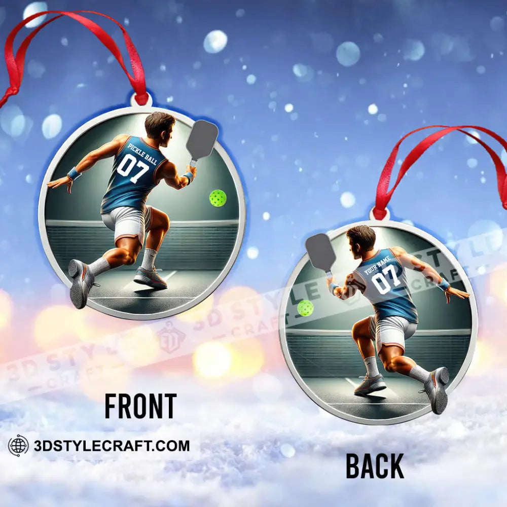 Custom Name And Number Pickleball Ornament Christmas Gift For Lover