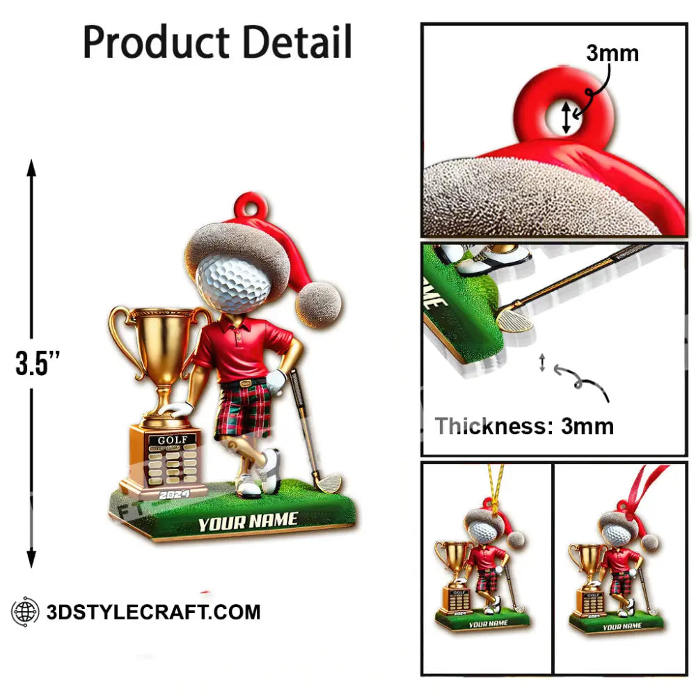 Custom Name And Year Golf Champion Ornament Lover Christmas Gift