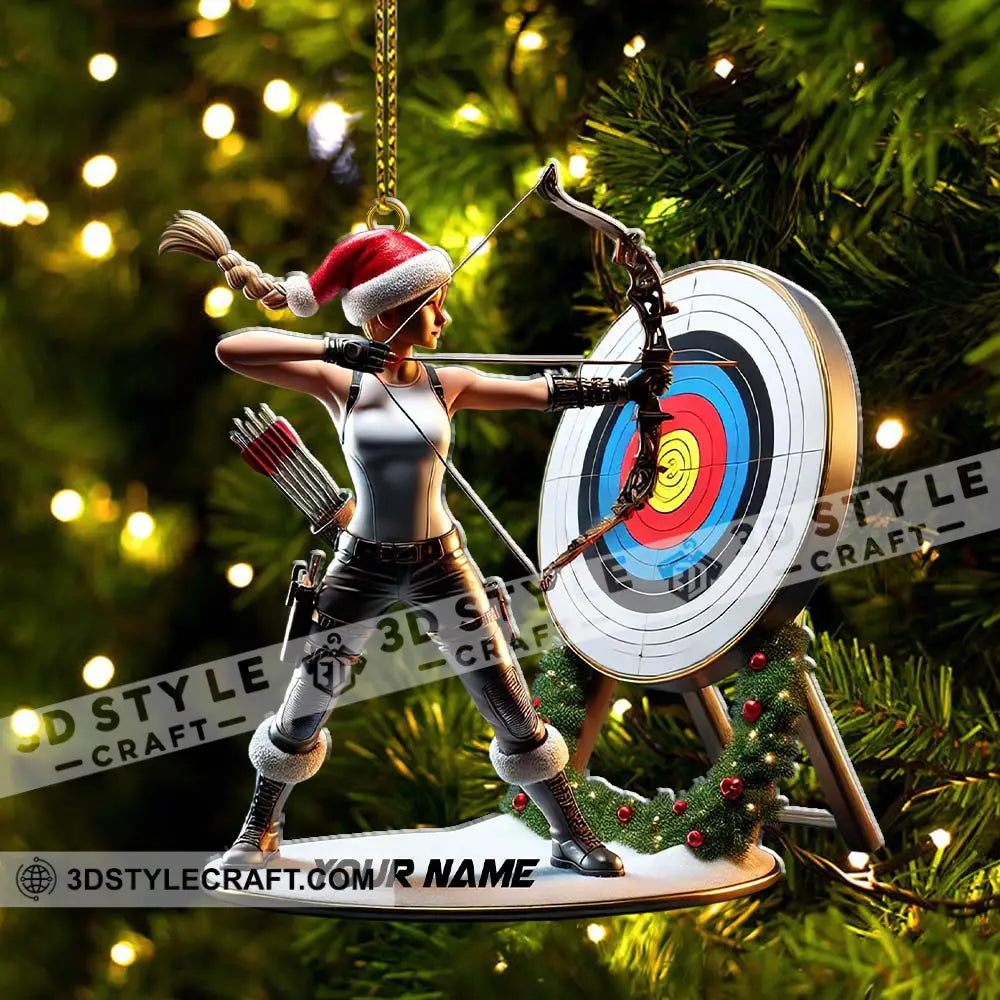 Custom Name Archery Christmas Ornament Gift