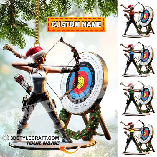 Custom Name Archery Christmas Ornament Gift