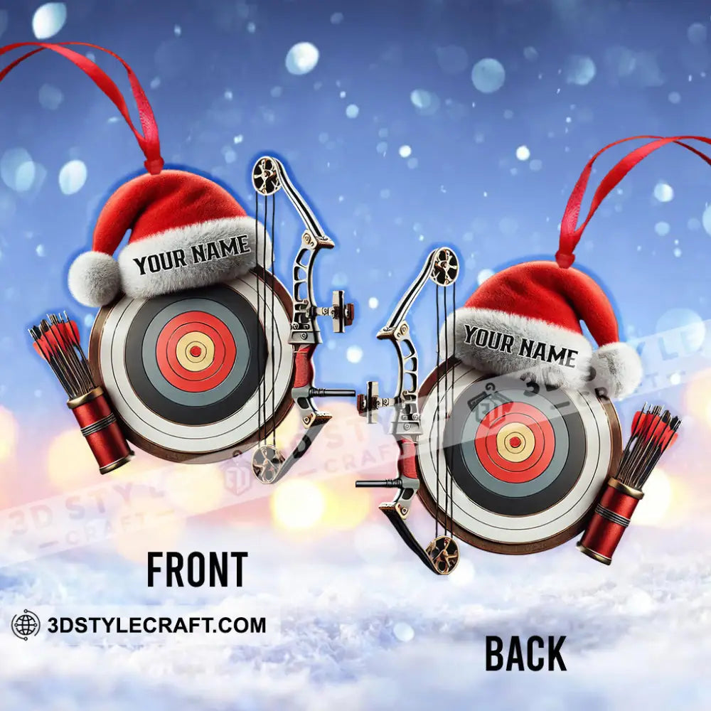 Custom Name Archery Santa Ornament Christmas Gift
