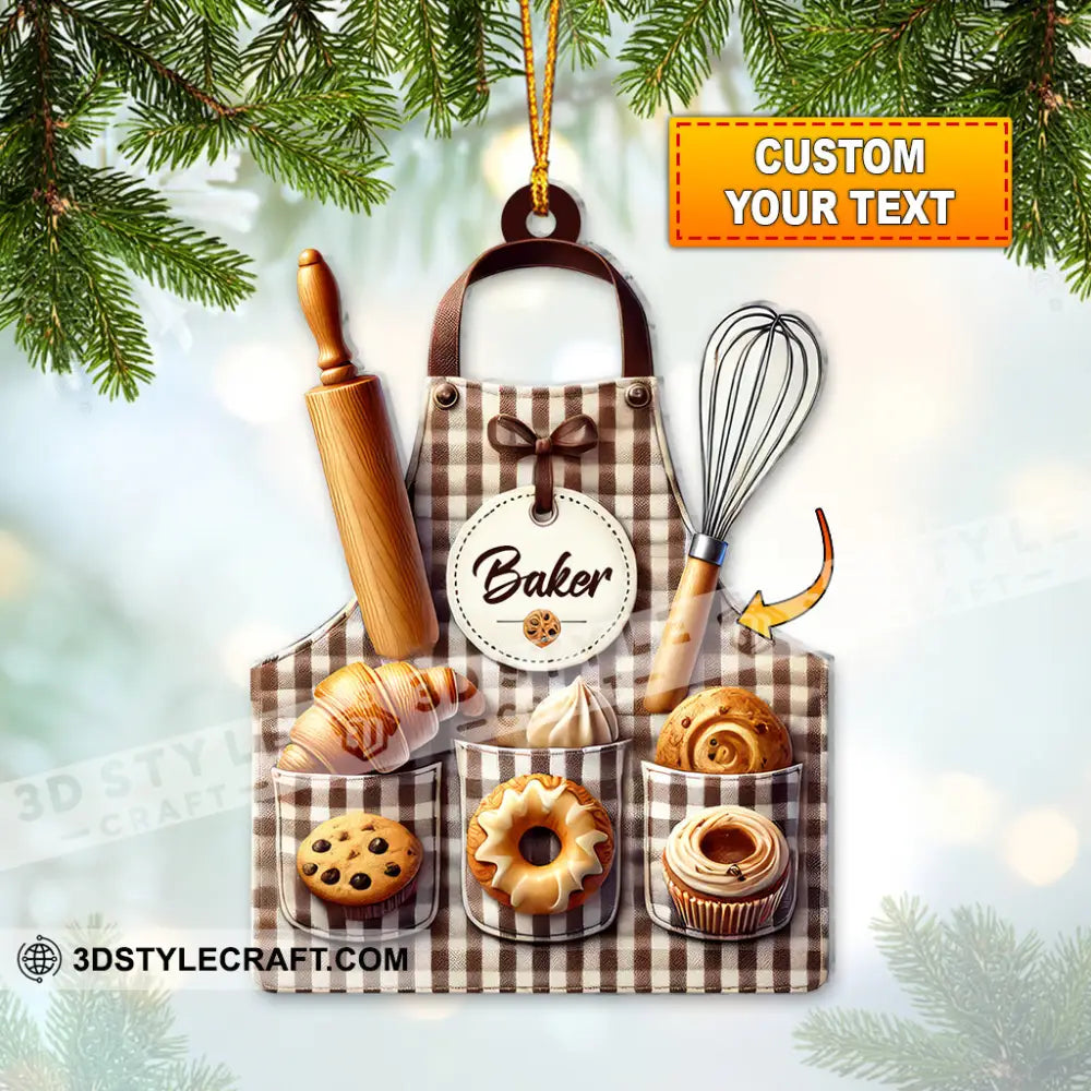 Custom Name Baker Ornament Christmas Gift For Lover