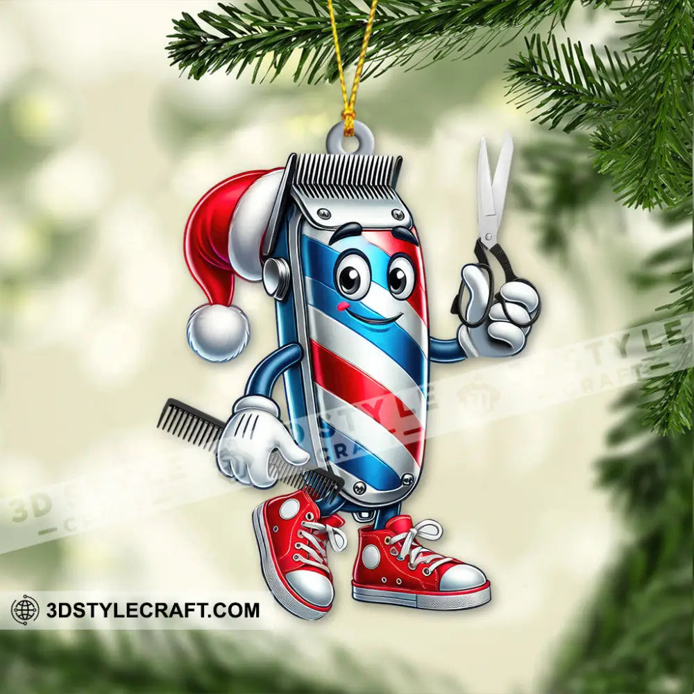 Custom Name Barber Ornament Christmas Decoration For Shop 3.54’’ / 1