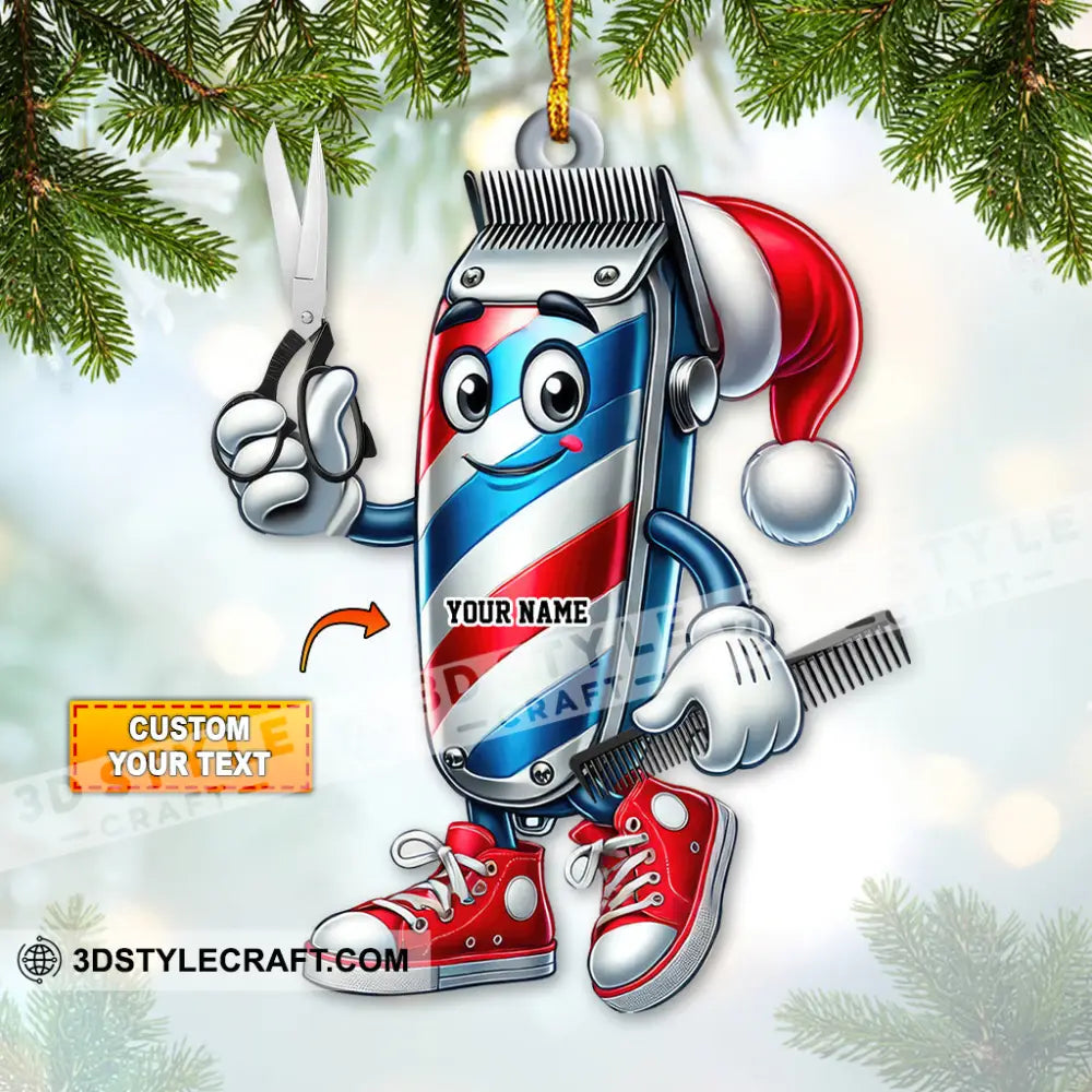 Custom Name Barber Ornament Christmas Decoration For Shop