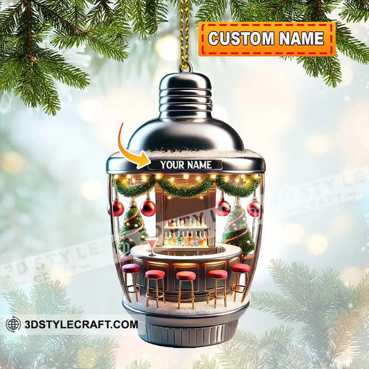 Custom Name Bartender Ornament Barista Christmas Decoration