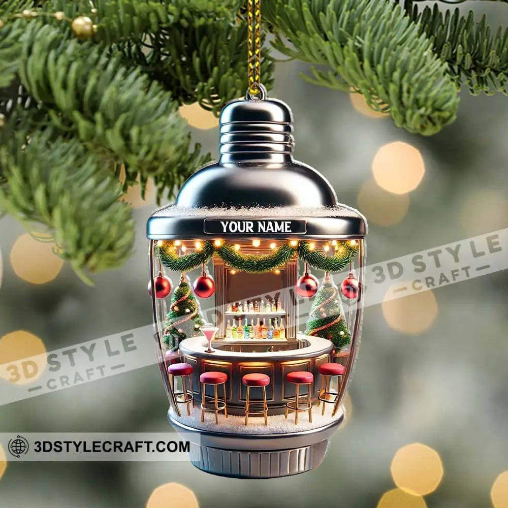 Custom Name Bartender Ornament Barista Christmas Decoration