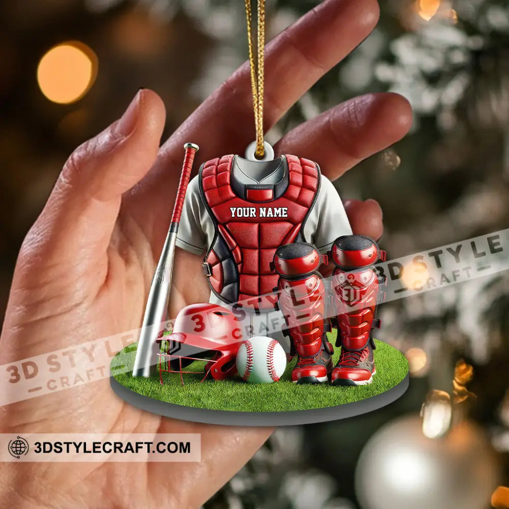 Custom Name Baseball Ornament Lover Christmas Gift